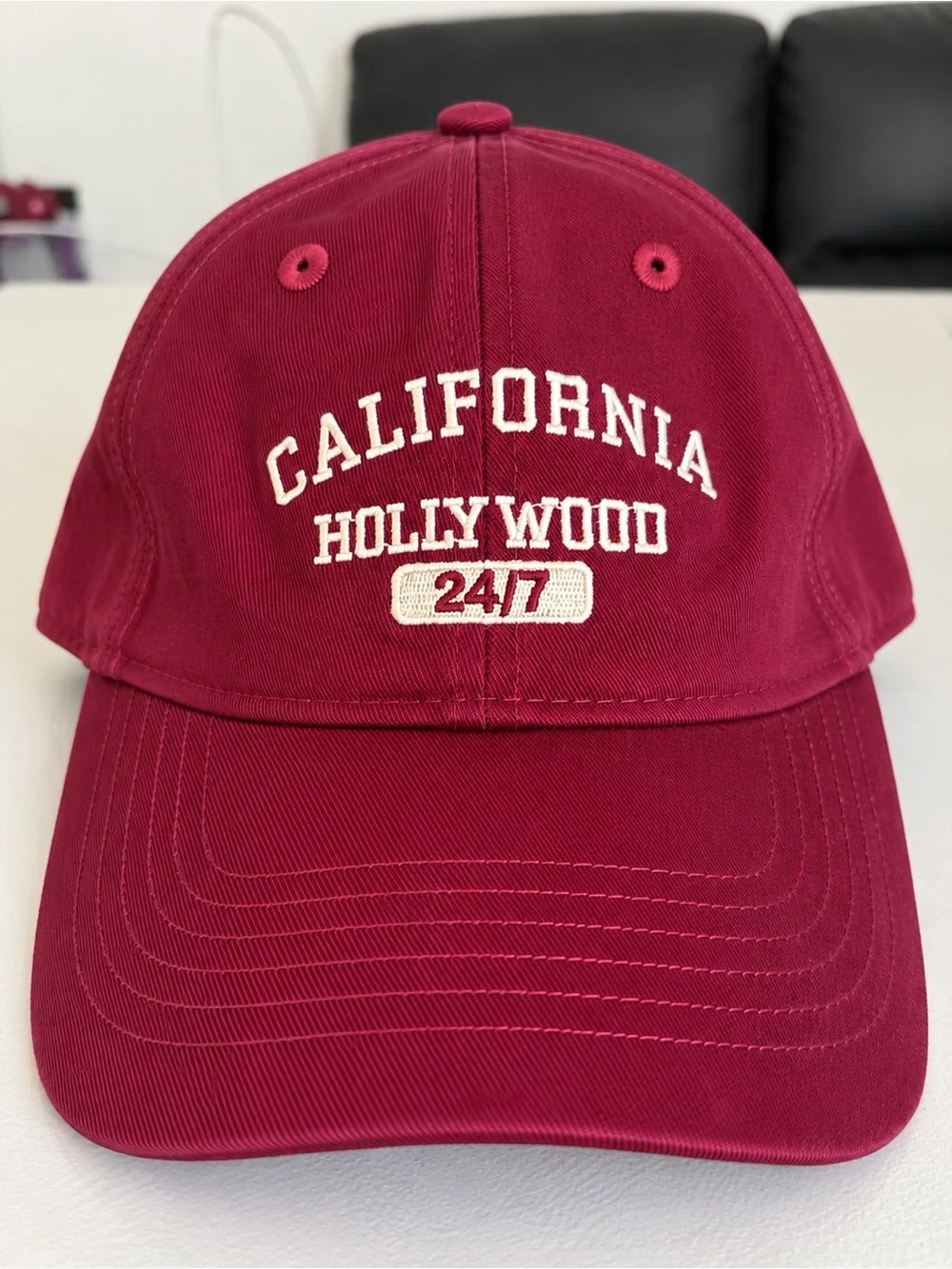 California Hollywood 24/7 Kids Baseball Cap - Burgundy